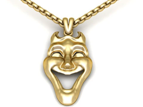 スマイルマスクペンダント 3D 印刷可能モデル 3Dプリントモデル