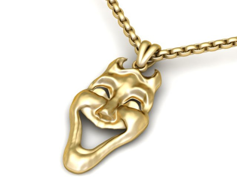 SMILE MASK PENDANT 3D PRINTABLE MODEL Model Cetak 3D