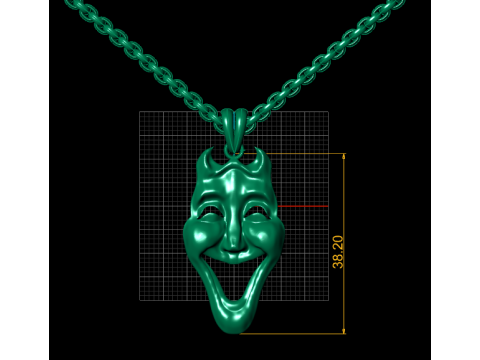 SMILE MASK PENDANT 3D PRINTABLE MODEL Model Cetak 3D