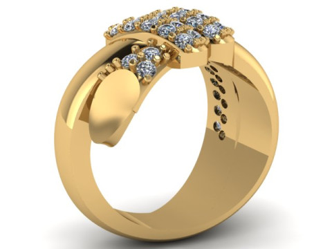 LUXURY ENGAGEMENT DIMOND RING 3D PRINTABLE MODEL 3D Print Model