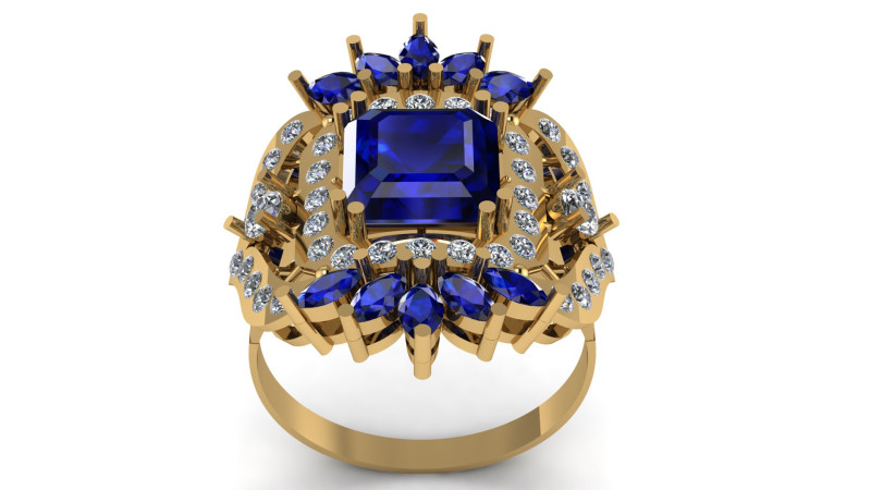 FILIGREE DIMOND RING FOR WOMEN 3D PRINTABLE MODEL 3D Baskı Modeli .c4d .max .obj .3ds .fbx .stl .blend 
