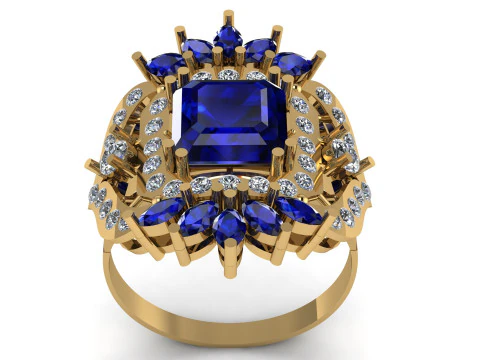 ЖІНОЧА КІЛЬЦЕ З ФІЛІГРАННИМ ДІАМАНТОМ. 3D МОДЕЛЬ ДЛЯ ДРУКУ 3D Принт Модель