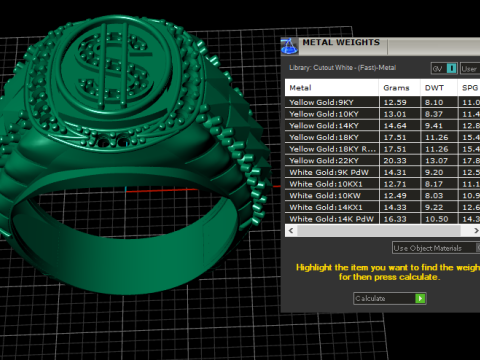 DOLOR SIGN RING 3D PRINTABLE MODEL Modèles 3D en vedette