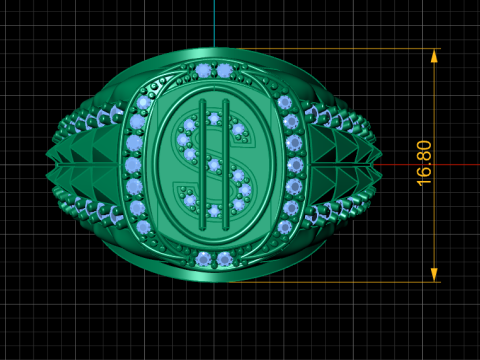 DOLOR SIGN RING 3D PRINTABLE MODEL Modèles 3D en vedette