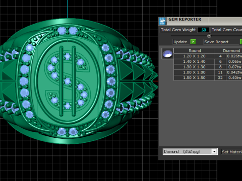 DOLOR SIGN RING 3D PRINTABLE MODEL Modèles 3D en vedette