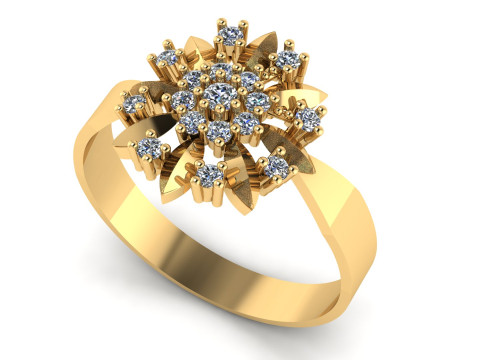 SOLITAIRE ENGAGEMENT DIMOND RING 3D PRINTABLE MODEL Modèles 3D en vedette