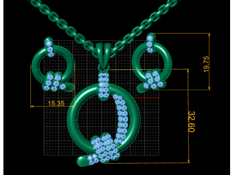 DOYEL PENDANT SET 3D PRINTABLE MODEL 3Dプリントモデル