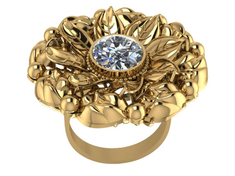 Fashion Flower Ring 3d Printable Model 3D Print Model