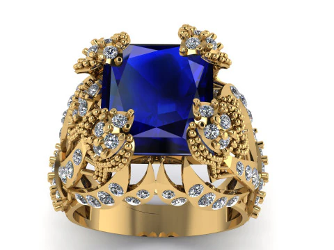 РОСКОШНОЕ ОБРУЧАЛЬНОЕ КОЛЬЦО 3D МОДЕЛЬ ДЛЯ ПЕЧАТИ 3D Принт Модель