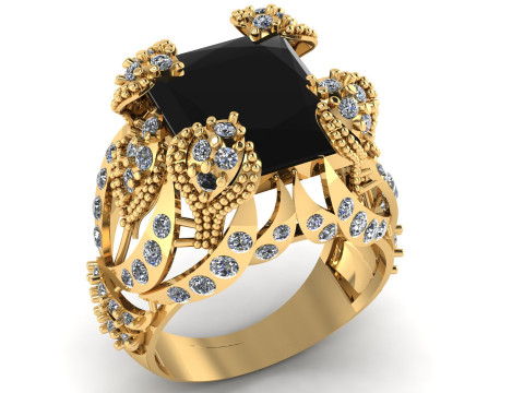 LUXURY WEDDING RING 3D PRINTABLE MODEL Model Cetak 3D