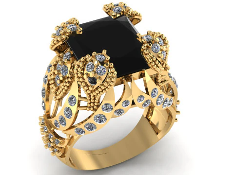 LUXURY WEDDING RING 3D PRINTABLE MODEL 3D Print Model
