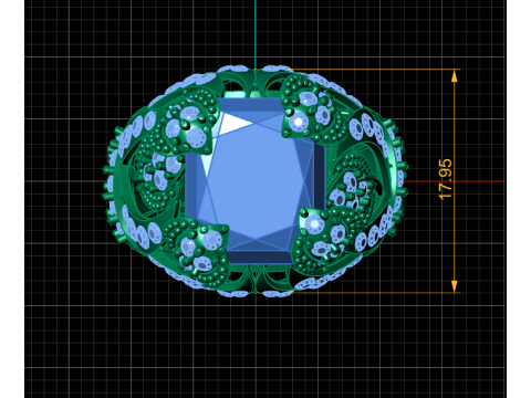 LUXURY WEDDING RING 3D PRINTABLE MODEL Model Cetak 3D