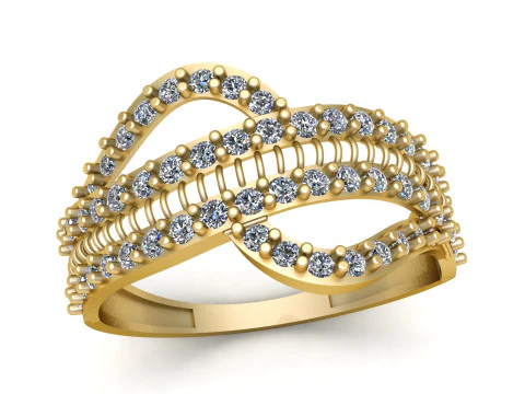 ソリティア結婚指輪 3D 印刷可能モデル 3Dプリントモデル