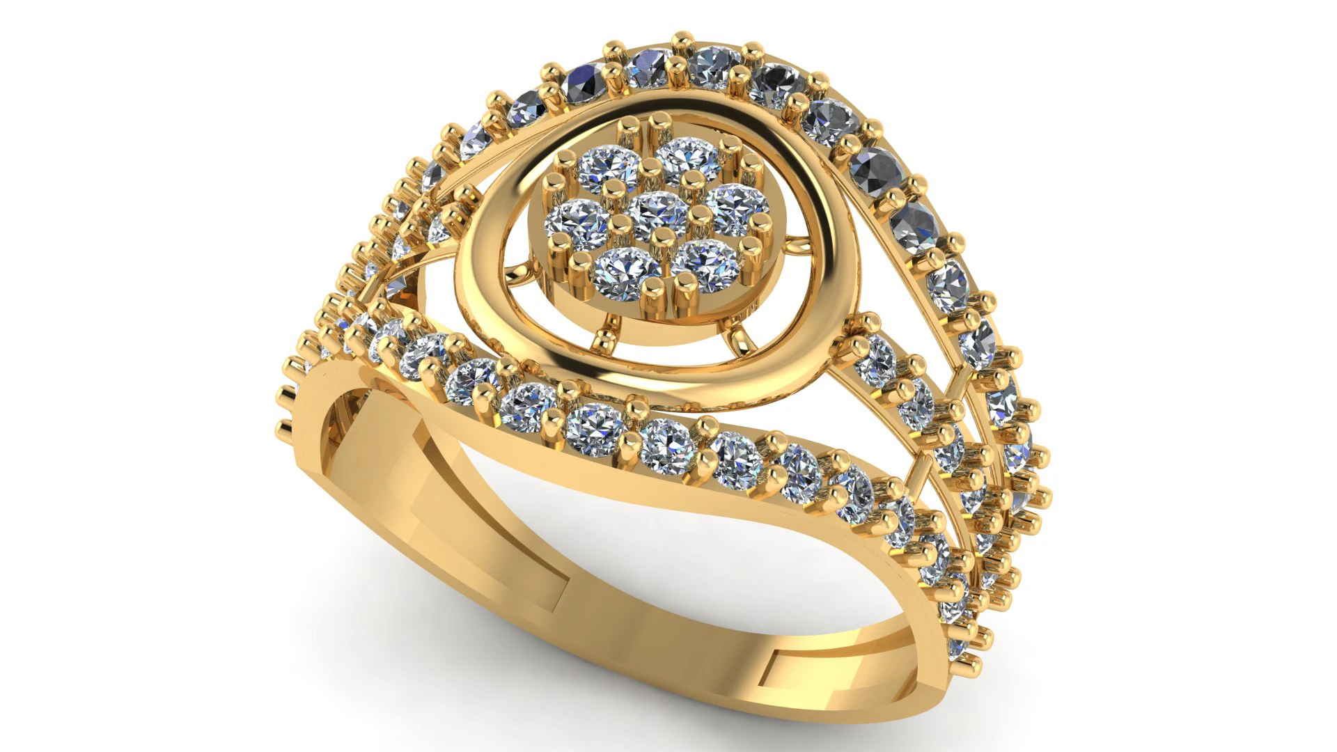 FILIGREE WEDDING DIMOND RING 3D PRINTABLE MODEL 3D Print Model .c4d .max .obj .3ds .fbx .stl .blend 