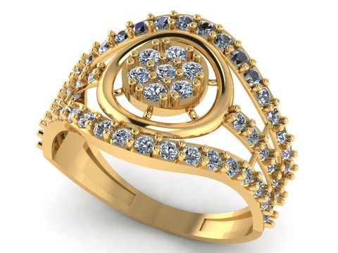 フィリグリー ウェディング ダイヤモンド リング 3D 印刷可能モデル 3Dプリントモデル