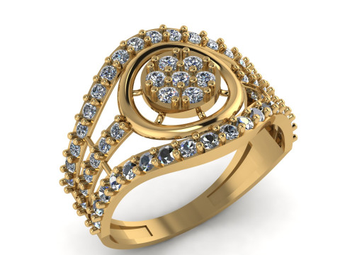 FILIGREE WEDDING DIMOND RING 3D PRINTABLE MODEL Modèles 3D en vedette