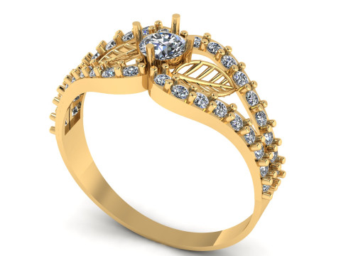 SOLITAIRE DIMOND RING FOR WOMEN FASHION 3D PRINTABLE MODEL 3D 打印模型