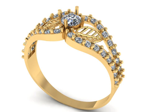 SOLITAIRE DIMOND RING FOR WOMEN FASHION 3D PRINTABLE MODEL 3D Print Model