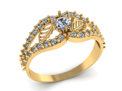 SOLITAIRE DIMOND RING FOR WOMEN FASHION 3D PRINTABLE MODEL 3D 打印模型