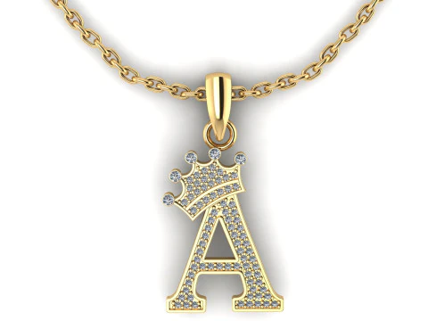 アルファベット ペンダント 3D 印刷可能モデル 3Dプリントモデル