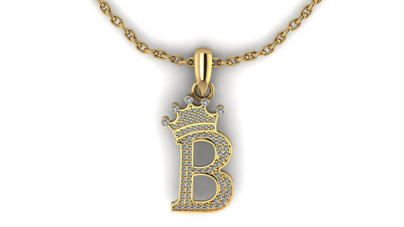 ALPHABET B PENDANT 3D PRINTABLE MODEL 3Dプリントモデル .c4d .max .obj .3ds .fbx .stl .blend 