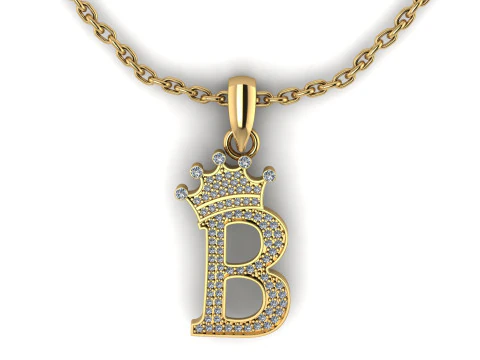 アルファベット B ペンダント 3D 印刷可能モデル 3Dプリントモデル