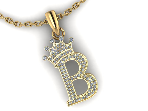 ALPHABET B PENDANT 3D PRINTABLE MODEL 3Dプリントモデル