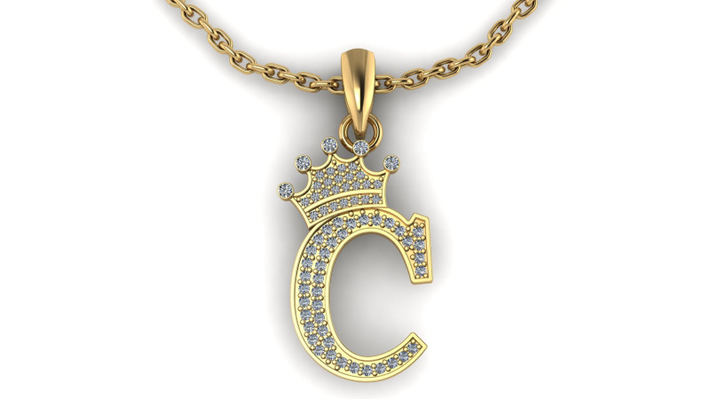 ALPHABET C PENDANT 3D PRINTABLE MODEL 3D Print Model .c4d .max .obj .3ds .fbx .stl .blend 