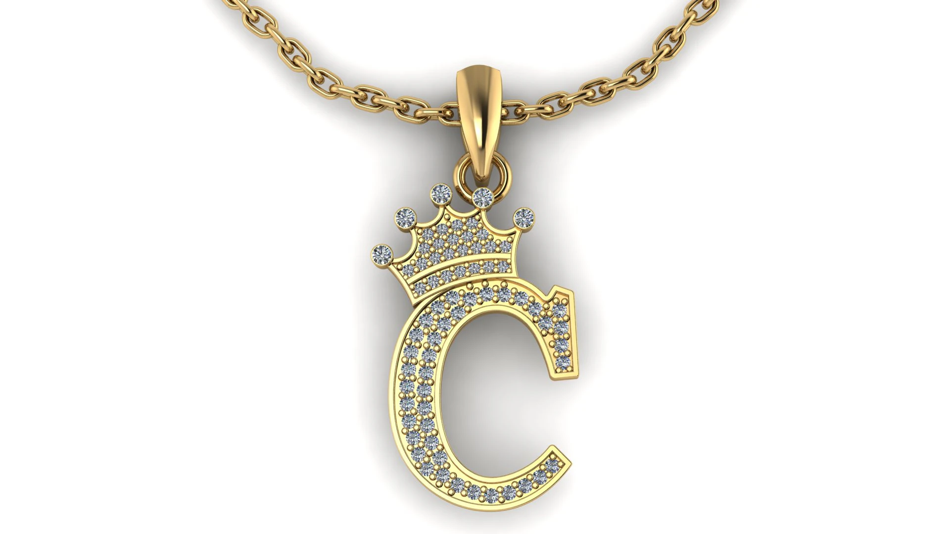 ALPHABET C PENDANT 3D PRINTABLE MODEL 3D Print Model .c4d .max .obj .3ds .fbx .stl .blend