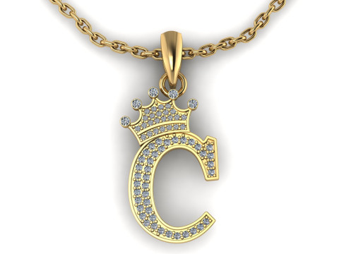 ALPHABET C PENDANT 3D PRINTABLE MODEL 3D Print Model