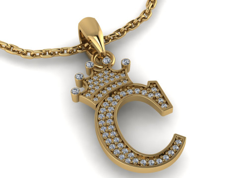 ALPHABET C PENDANT 3D PRINTABLE MODEL 3D Print Model
