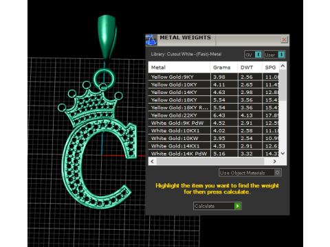 ALPHABET C PENDANT 3D PRINTABLE MODEL 3D Print Model