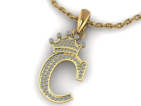 ALPHABET C PENDANT 3D PRINTABLE MODEL 3D Print Model