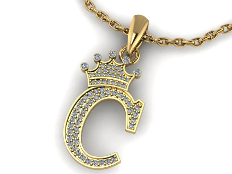 ALPHABET C PENDANT 3D PRINTABLE MODEL 3D Print Model