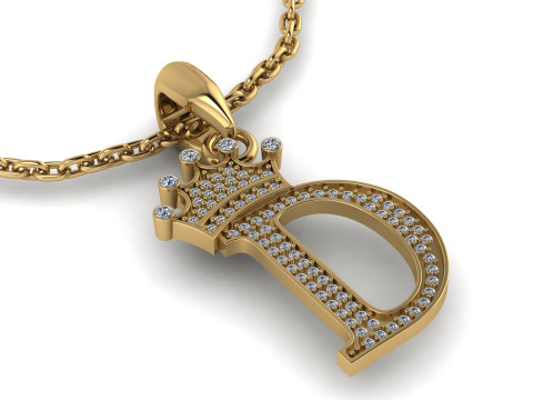 ALPHABET D PENDANT 3D PRINTABLE MODEL 3D-printmodel