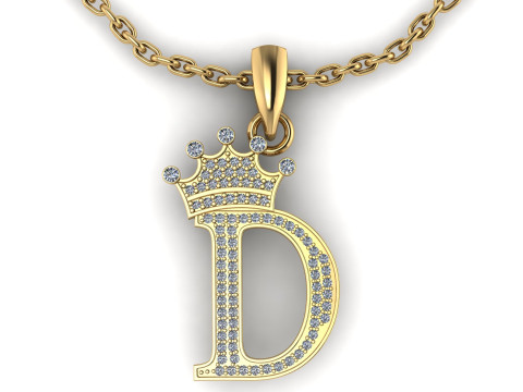 ALPHABET D PENDANT 3D PRINTABLE MODEL 3D Print Model