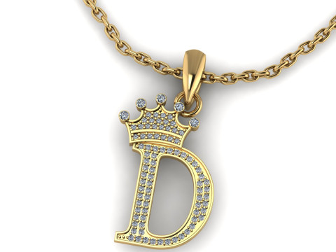 ALPHABET D PENDANT 3D PRINTABLE MODEL 3D Print Model
