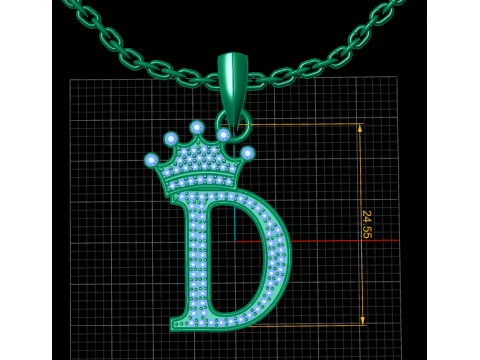 ALPHABET D PENDANT 3D PRINTABLE MODEL 3D Print Model