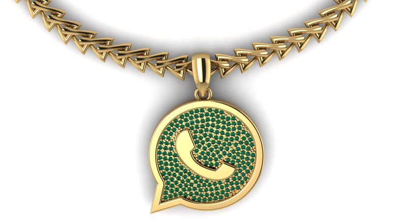 Watsapp Pendant 3d Printable Model Modello di stampa 3D .c4d .max .obj .3ds .fbx .stl .blend