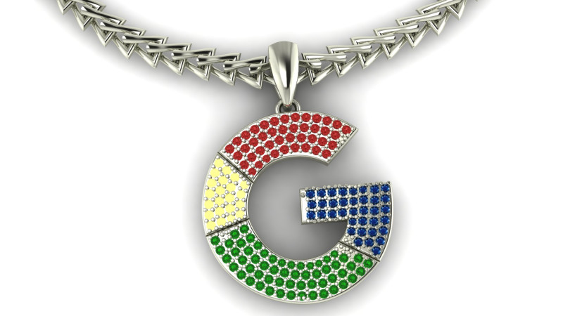 Google icon Pendant 3d printable Model 3D प्रिंट मॉडल .c4d .max .obj .3ds .fbx .stl .blend 