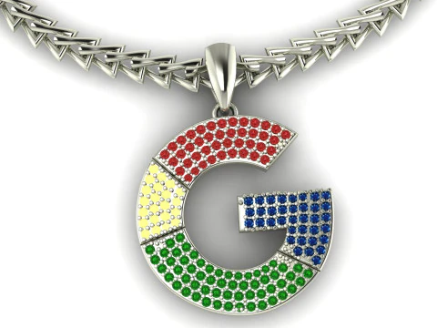 Modelo 3d para impress&atilde;o de pingente de &iacute;cone do Google Modelo de Impressão 3D