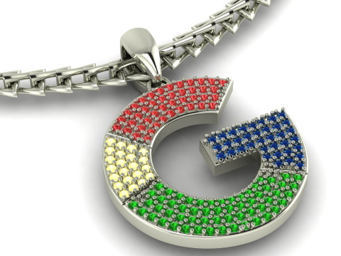Google icon Pendant 3d printable Model 3D प्रिंट मॉडल