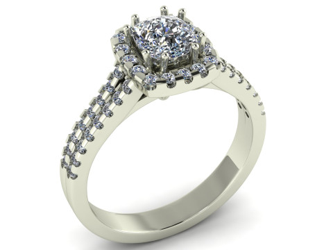 SOLITAIRE ENGAGEMENT WITH CUT DIAMOND RING 3D PRINTABLE MODEL 3D Print Model