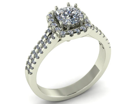 SOLITAIRE ENGAGEMENT WITH CUT DIAMOND RING 3D PRINTABLE MODEL 3D Print Model