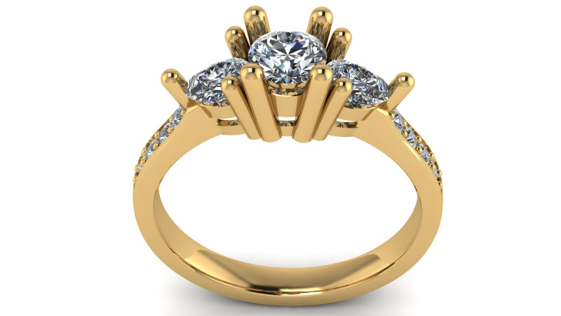 SOLITAIRE DIMOND RING 3D PRINTABLE MODEL 3Dプリントモデル .c4d .max .obj .3ds .fbx .stl .blend 