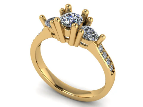 SOLITAIRE DIMOND RING 3D PRINTABLE MODEL 3D Print Model