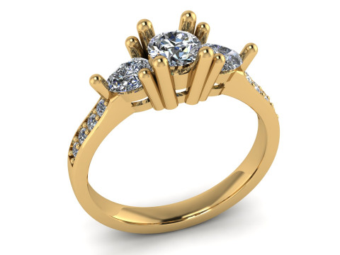 SOLITAIRE DIMOND RING 3D PRINTABLE MODEL 3Dプリントモデル