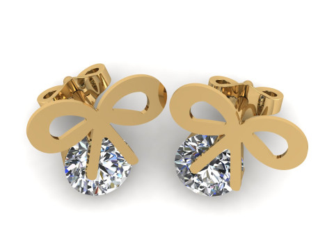 BOW STUD EARRING 3D PRINTABLE MODEL 3D Print Model