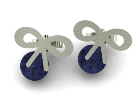 BOW STUD EARRING 3D PRINTABLE MODEL 3D Print Model