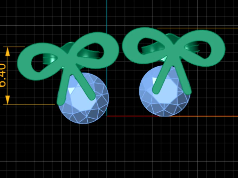 BOW STUD EARRING 3D PRINTABLE MODEL 3D Print Model